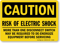 Caution Electric Shock Risk Sign