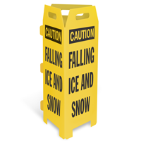 Caution: Falling Ice and Snow Trifold Floor Sign