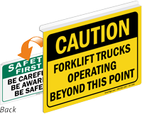 Caution Forklift Trucks Operating Safety First Sign
