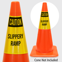 Caution Slippery Ramp Cone Collar
