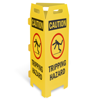 Caution: Tripping Hazard Trifold Floor Sign