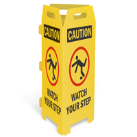 Caution: Watch Your Step Trifold Floor Sign