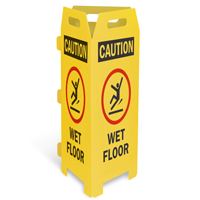 Caution: Wet Floor w/ Graphic Trifold Floor Sign