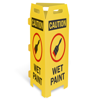 Caution: Wet Paint Trifold Floor Sign