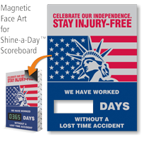 Celebrate Our Independence, Stay Injury Free Scoreboard Face