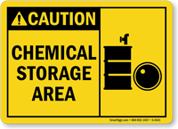 Caution: Chemical Storage Area (with graphic)