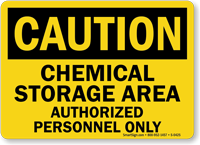 Danger Chemical Storage Authorized Personnel Sign