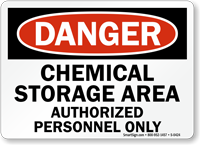 Danger Chemical Storage Authorized Personnel Sign