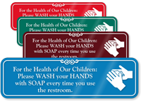 Wash Hands With Soap After Using Restroom Sign