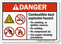 Combustible Dust Explosion Hazard Danger Sign
