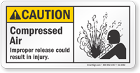 Compressed Air ANSI Caution Sign