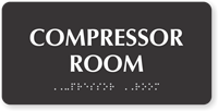 Compressor Room TactileTouch Braille Sign