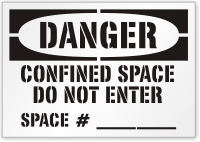 Confined Space Do Not Enter Floor Stencil