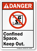 Confined Space Keep Out ANSI Danger Sign