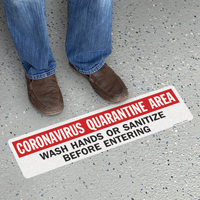 Containment Area Wash Hands SlipSafe Floor Sign