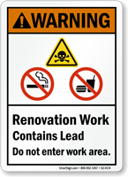 Renovation Work Contains Lead Do Not Enter ANSI Sign