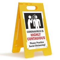 Highly Contageous Please Practice Social Distancing FloorBoss XL™ Floor Sign