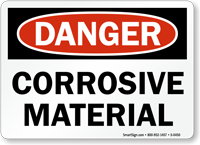Danger Corrosive Material Sign