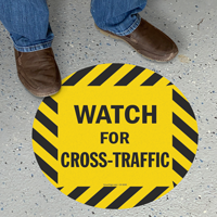 Watch For Cross Traffic SlipSafe™ Floor Sign