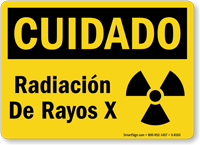 Cuidado Radiacion Rayos X Sign