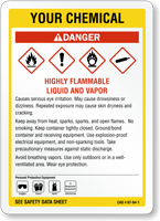 Customizable GHS Chemical Danger Sign