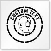 Custom Hearing Protection Required Sign Stencil