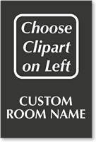 Custom Select a Color Engraved Room Sign, Choose Clipart