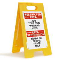 Personalized Bilingual Add Restricted Area Wording Here Sign