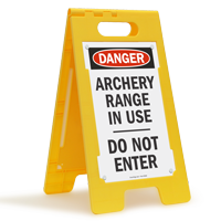 Danger Archery Range Do Not Enter Standing Floor Sign