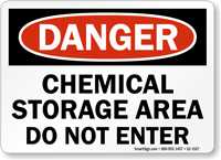 Maryland Chemical Storage Area Pool Sign
