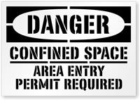 Danger Confined Space Area Entry Permit Required