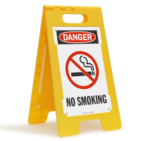Danger No Smoking with Graphic Free Standing Sign