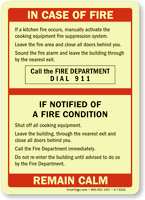 Upon Hearing Of Fire Condition Dial 911 Sign