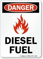 Danger Diesel Fuel (with graphic) Sign