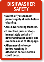 Dishwasher Safety Guidelines Sign
