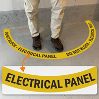 Do Not Block   Electric Panel, 2 Part Floor Sign