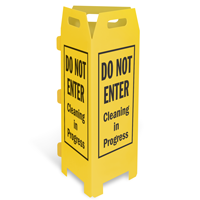 Do Not Enter: Cleaning in Progress Trifold Floor Sign