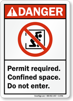 Permit Required. Confined Space Sign