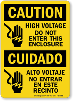 High Voltage Do Not Enter Enclosure Sign