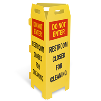 Do Not Enter, Restroom Closed for Cleaning Trifold Floor Sign