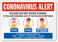 Do Not Enter School If Showing Symptoms Sign