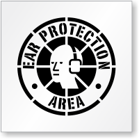 Ear Protection Area Floor Stencil