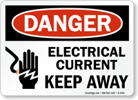 Electrical Current Keep Away Danger Sign