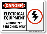 OSHA Danger Electrical Equipment Authorized Personnel Sign