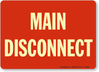 Main Disconnect (white on red)