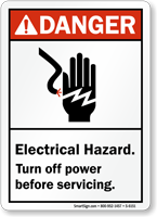 Electrical Hazard Turn Off Power Danger Sign