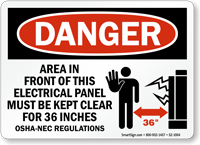 Electrical Panel Keep Clear Danger Sign