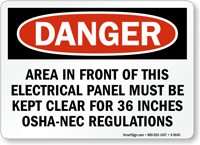 Danger Electrical Panel Clear OSHA Sign