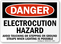Electrocution Hazard Avoid Touching Sign