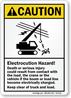 Electrocution Hazard Keep Clear ANSI Caution Sign